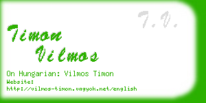 timon vilmos business card